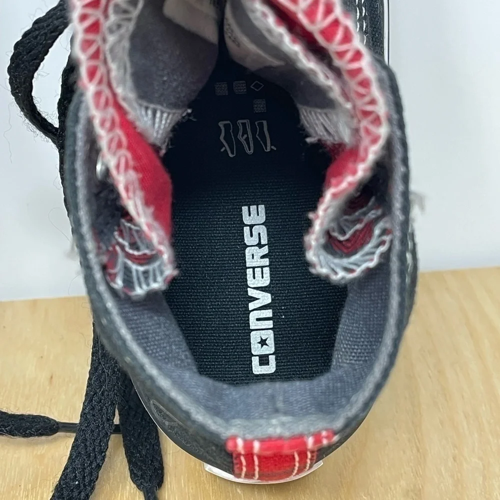 Converse * Ruffled Tongue Black/Buffalo Plaid Chuck Taylor High Top Sneakers